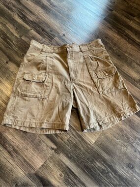 Cabela's Shorts Men's Flat Front 7-Pkt Hiker Cargo/Utility Cotton Beige 40